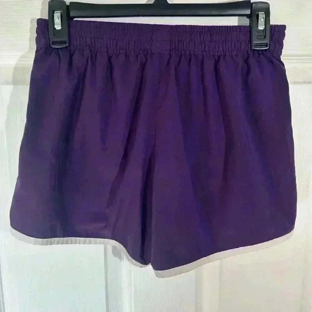 BROOKS Women's Medium Athletic Running Shorts Drawstring With Liner Purple Pink - Picture 7 of 9